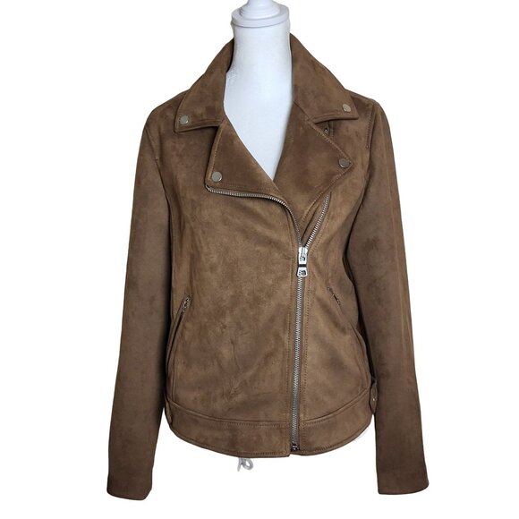 Loft Faux Suede Leather Moto Jacket Size Small NEW - Picture 2 of 12